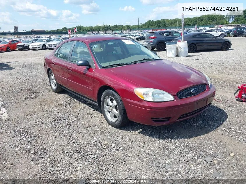 2004 Ford Taurus Ses VIN: 1FAFP55274A204281 Lot: 40158134