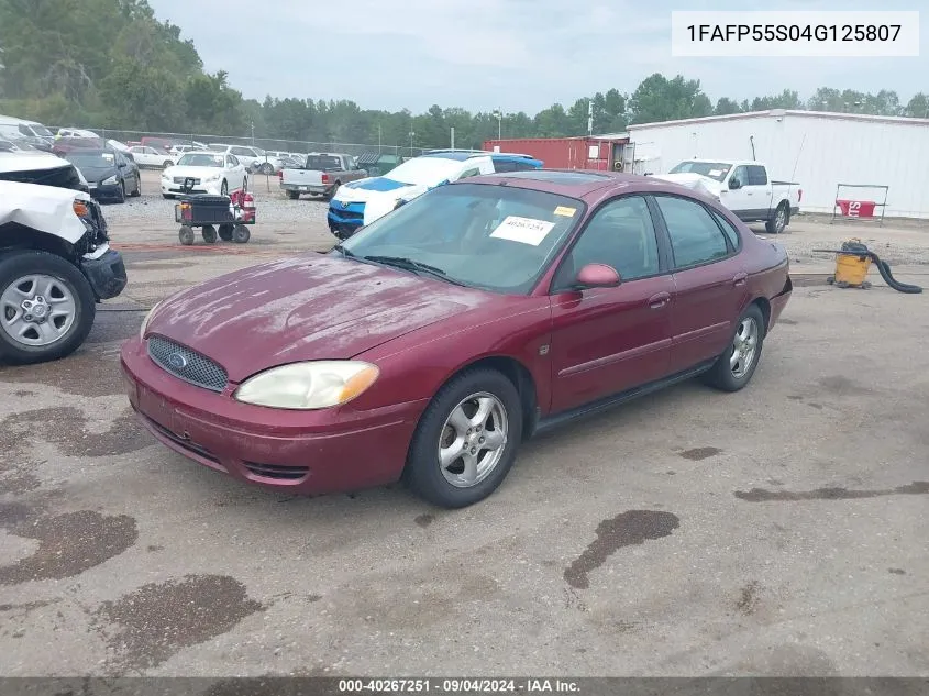 2004 Ford Taurus Ses VIN: 1FAFP55S04G125807 Lot: 40267251