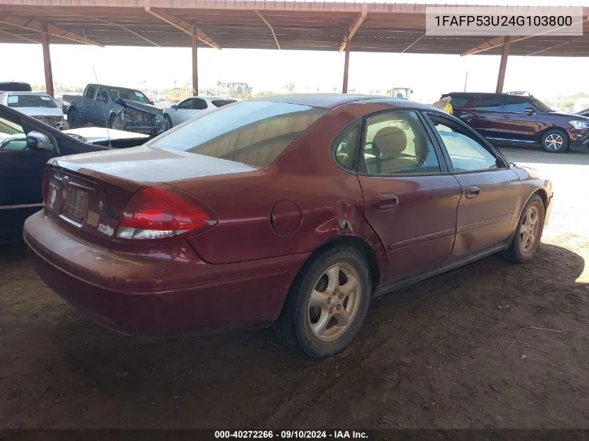 2004 Ford Taurus Se VIN: 1FAFP53U24G103800 Lot: 40272266