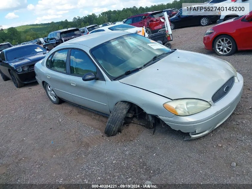 2004 Ford Taurus Ses VIN: 1FAFP55274G145200 Lot: 40384221