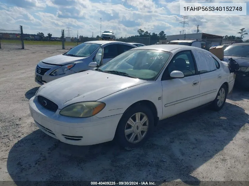 2004 Ford Taurus Sel VIN: 1FAHP56S34G152748 Lot: 40409225