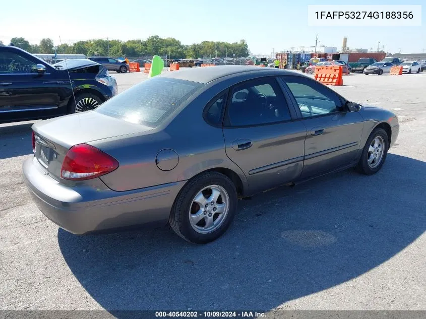 2004 Ford Taurus Se VIN: 1FAFP53274G188356 Lot: 40540202