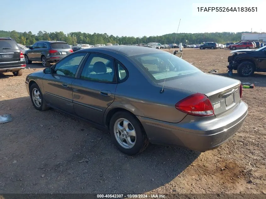 2004 Ford Taurus Ses VIN: 1FAFP55264A183651 Lot: 40542307