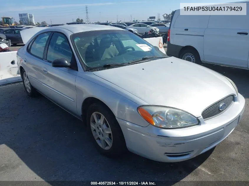 2004 Ford Taurus Se VIN: 1FAHP53U04A179429 Lot: 40572534