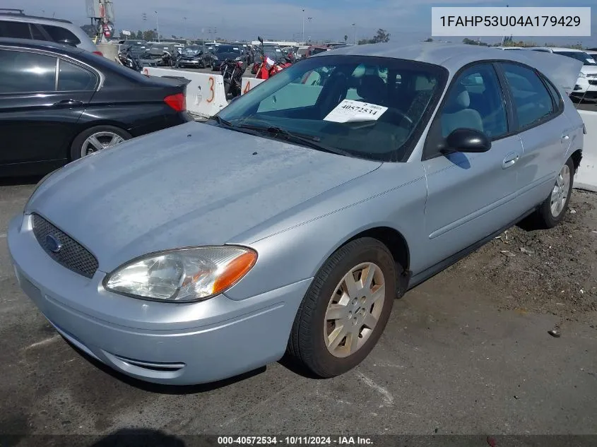 2004 Ford Taurus Se VIN: 1FAHP53U04A179429 Lot: 40572534