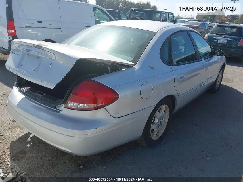 2004 Ford Taurus Se VIN: 1FAHP53U04A179429 Lot: 40572534