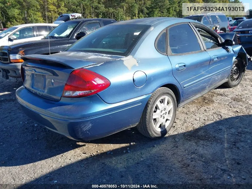 2004 Ford Taurus Se VIN: 1FAFP53294A193013 Lot: 40578053