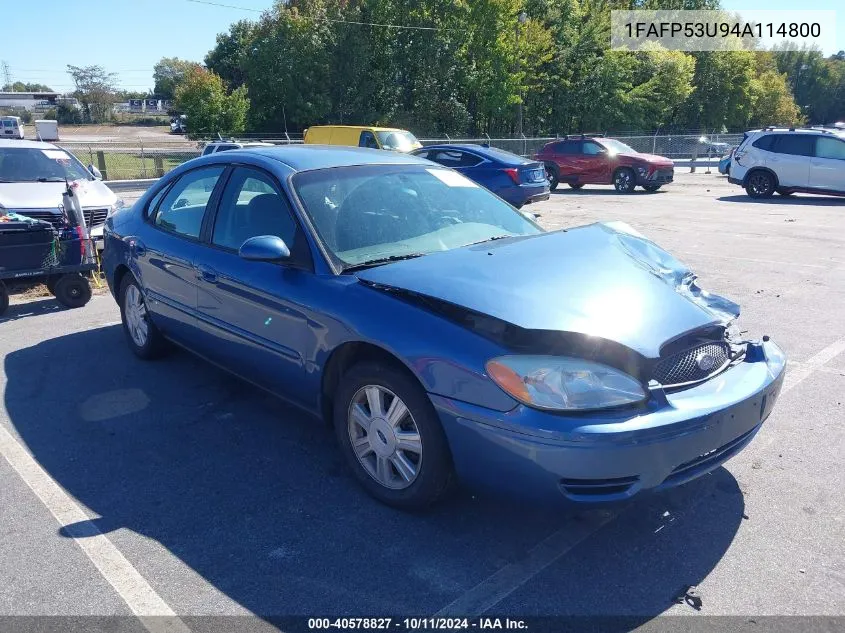 2004 Ford Taurus Se VIN: 1FAFP53U94A114800 Lot: 40578827