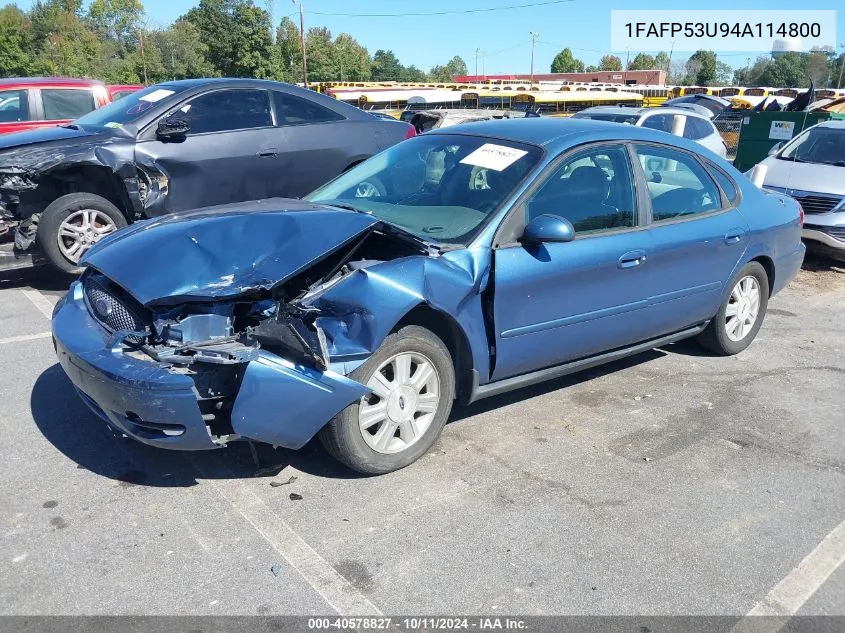 2004 Ford Taurus Se VIN: 1FAFP53U94A114800 Lot: 40578827