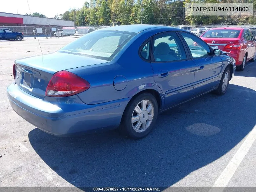 2004 Ford Taurus Se VIN: 1FAFP53U94A114800 Lot: 40578827