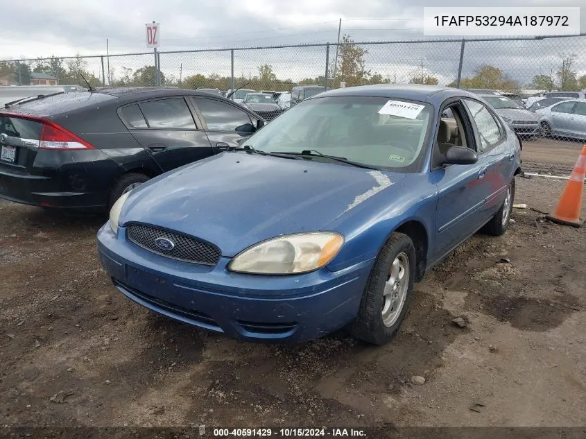 2004 Ford Taurus Se VIN: 1FAFP53294A187972 Lot: 40591429