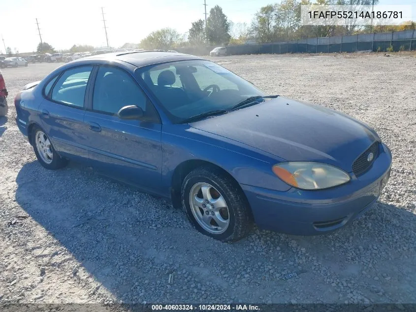 2004 Ford Taurus Ses VIN: 1FAFP55214A186781 Lot: 40603324