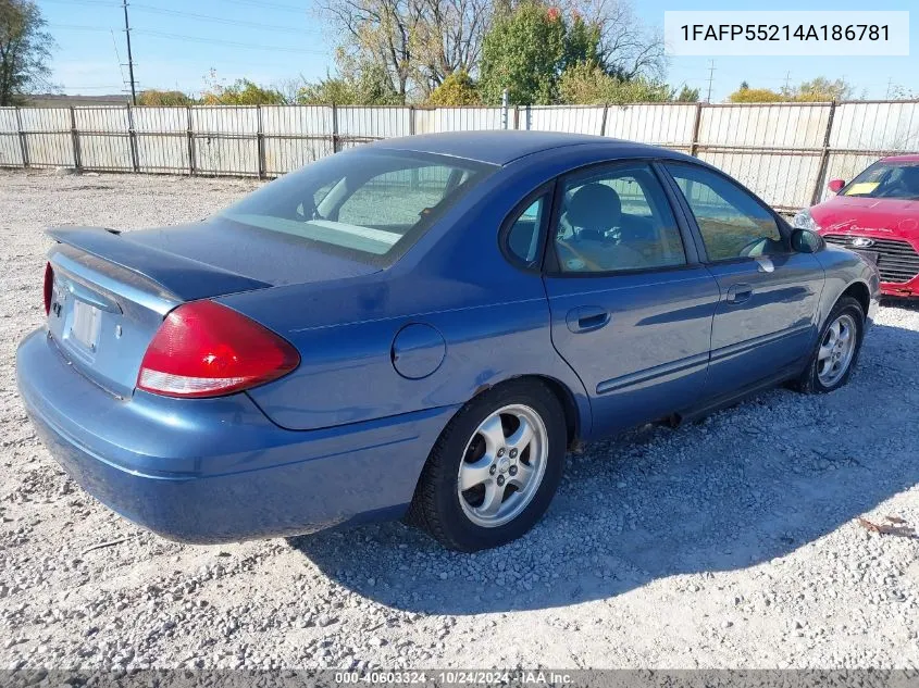 2004 Ford Taurus Ses VIN: 1FAFP55214A186781 Lot: 40603324