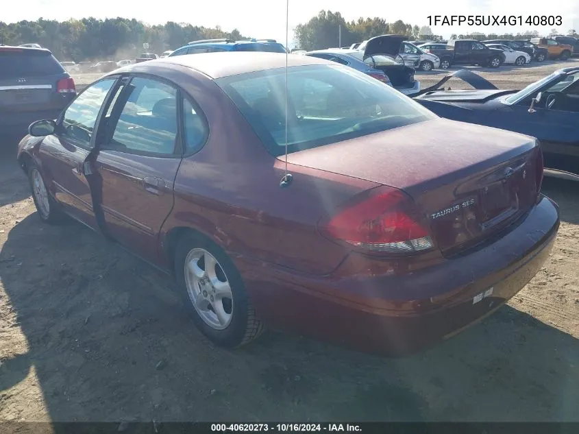 2004 Ford Taurus Ses VIN: 1FAFP55UX4G140803 Lot: 40620273