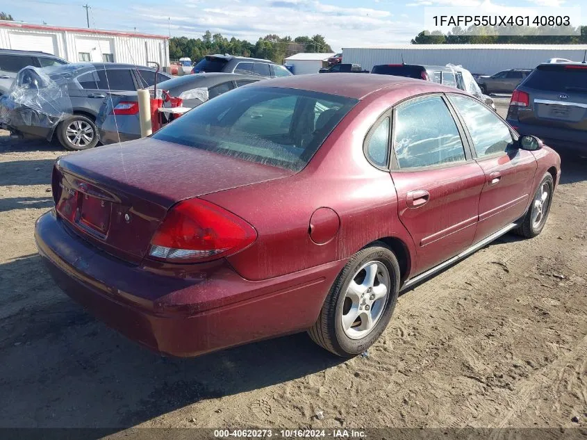 2004 Ford Taurus Ses VIN: 1FAFP55UX4G140803 Lot: 40620273