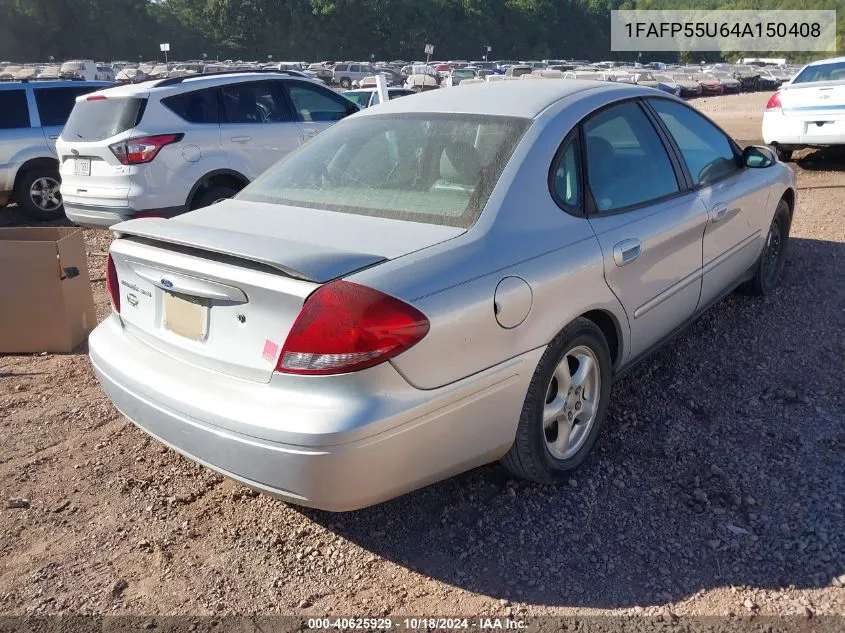 2004 Ford Taurus Ses VIN: 1FAFP55U64A150408 Lot: 40625929