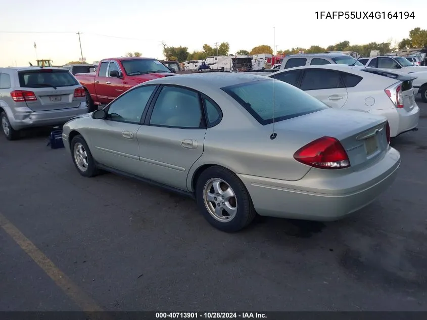 2004 Ford Taurus Ses VIN: 1FAFP55UX4G164194 Lot: 40713901