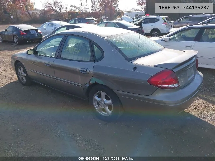 2004 Ford Taurus Se VIN: 1FAFP53U74A135287 Lot: 40756396