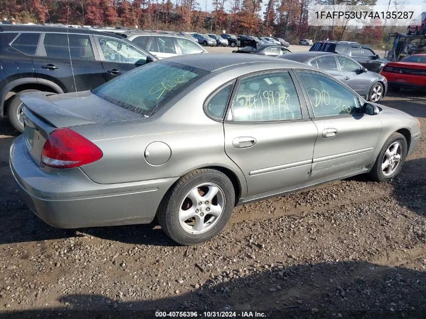 2004 Ford Taurus Se VIN: 1FAFP53U74A135287 Lot: 40756396