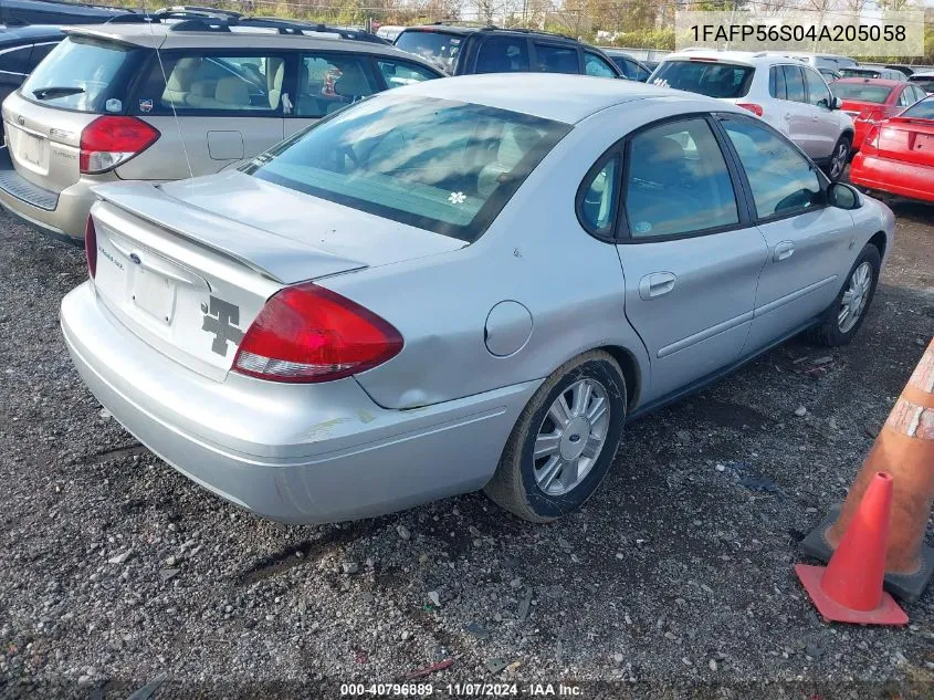 2004 Ford Taurus Sel VIN: 1FAFP56S04A205058 Lot: 40796889