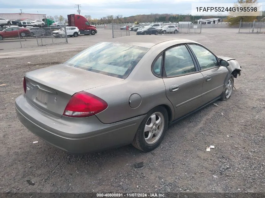 2004 Ford Taurus Ses VIN: 1FAFP55244G195598 Lot: 40800891