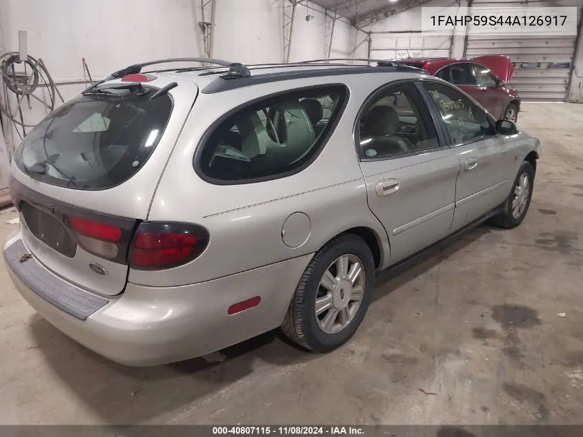 2004 Ford Taurus Sel VIN: 1FAHP59S44A126917 Lot: 40807115