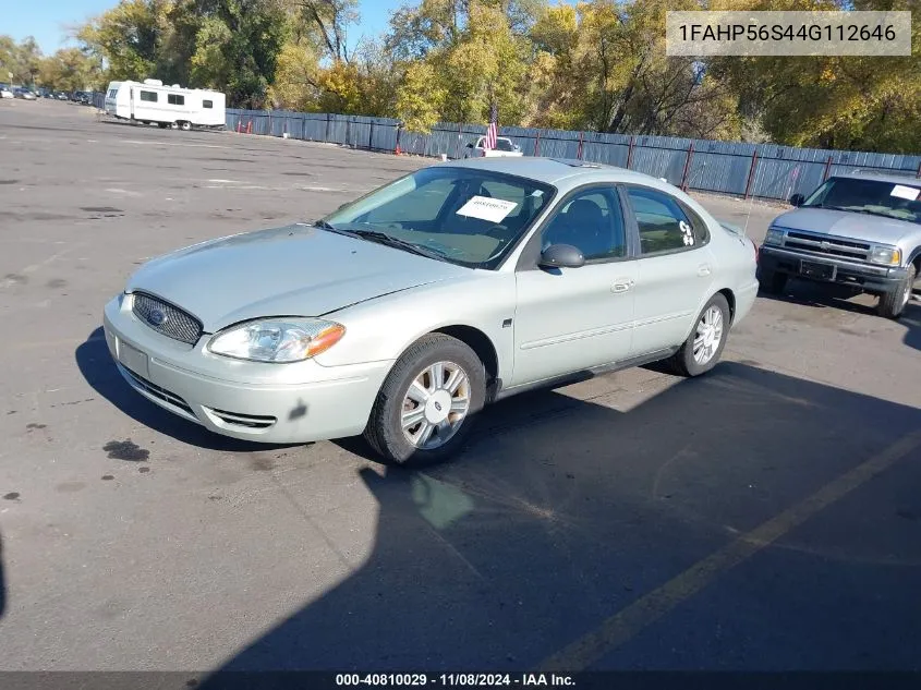 2004 Ford Taurus Sel VIN: 1FAHP56S44G112646 Lot: 40810029