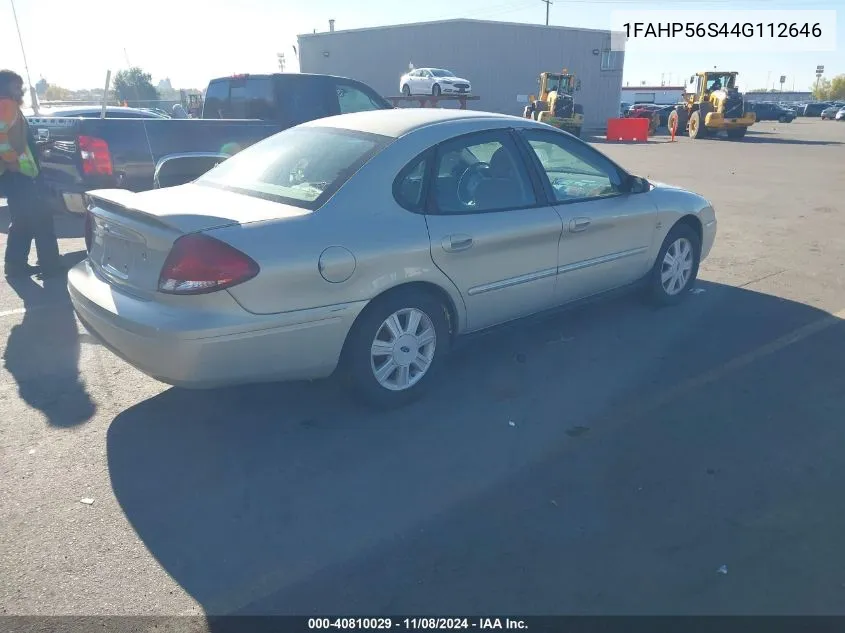 2004 Ford Taurus Sel VIN: 1FAHP56S44G112646 Lot: 40810029