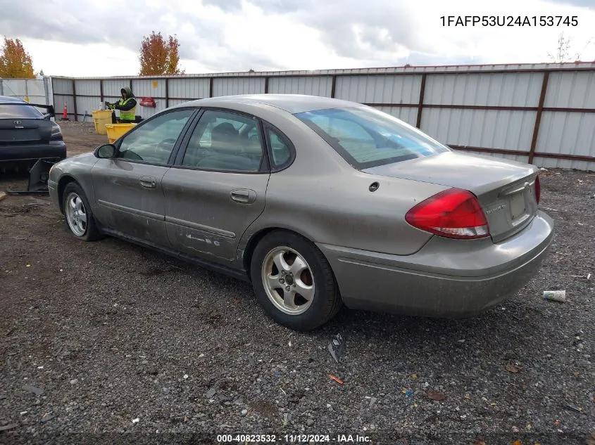 2004 Ford Taurus Se VIN: 1FAFP53U24A153745 Lot: 40823532