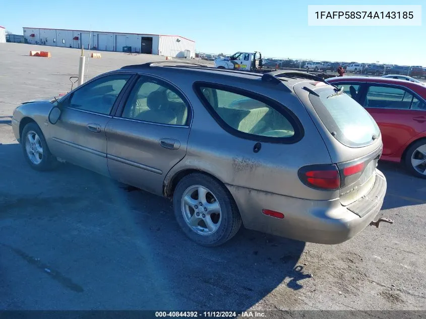 2004 Ford Taurus Se VIN: 1FAFP58S74A143185 Lot: 40844392