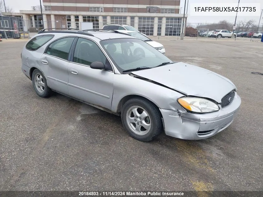 2005 Ford Taurus Se VIN: 1FAFP58UX5A217735 Lot: 20184803