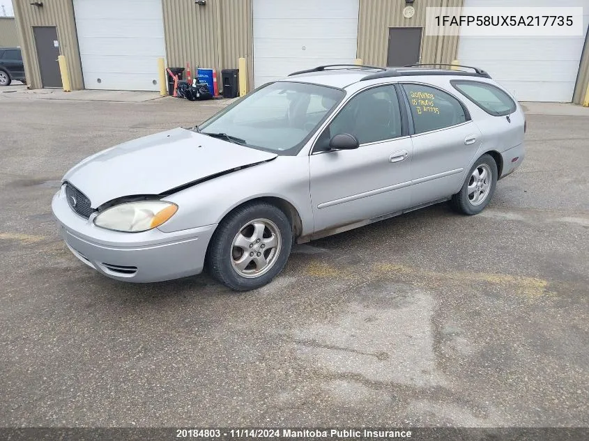 2005 Ford Taurus Se VIN: 1FAFP58UX5A217735 Lot: 20184803