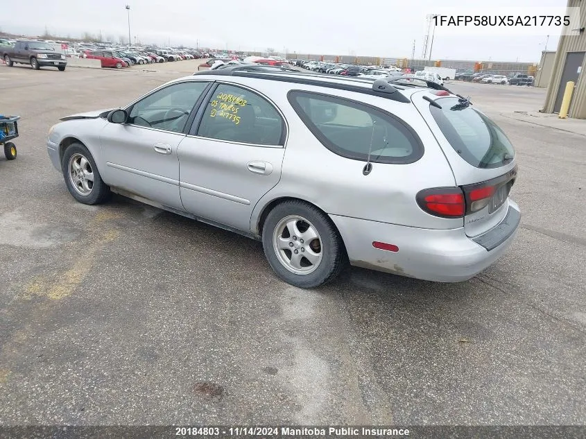 2005 Ford Taurus Se VIN: 1FAFP58UX5A217735 Lot: 20184803