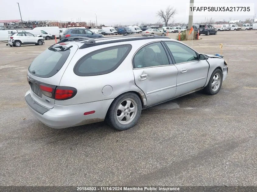 2005 Ford Taurus Se VIN: 1FAFP58UX5A217735 Lot: 20184803