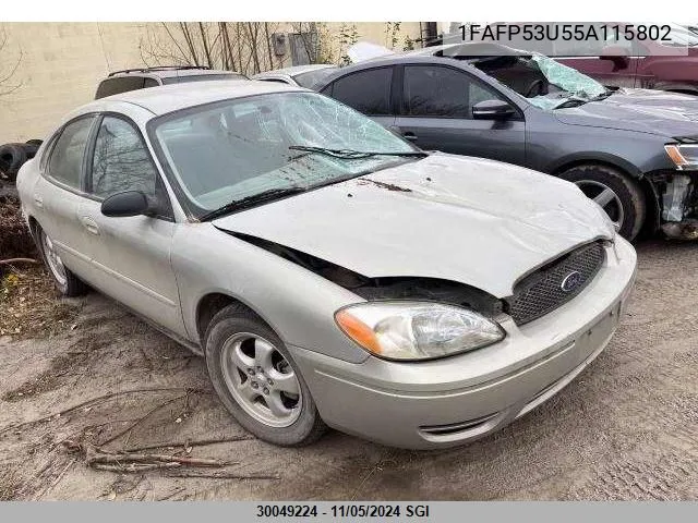 2005 Ford Taurus Se VIN: 1FAFP53U55A115802 Lot: 30049224