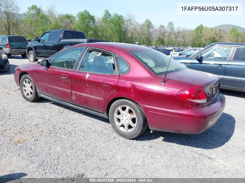 2005 Ford Taurus Sel VIN: 1FAFP56U05A307317 Lot: 39261289