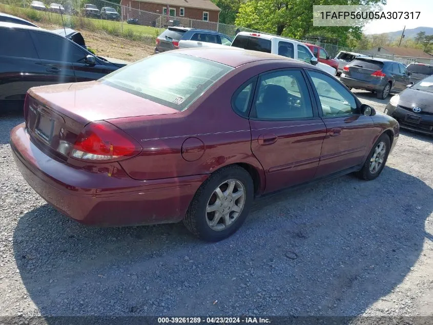 2005 Ford Taurus Sel VIN: 1FAFP56U05A307317 Lot: 39261289