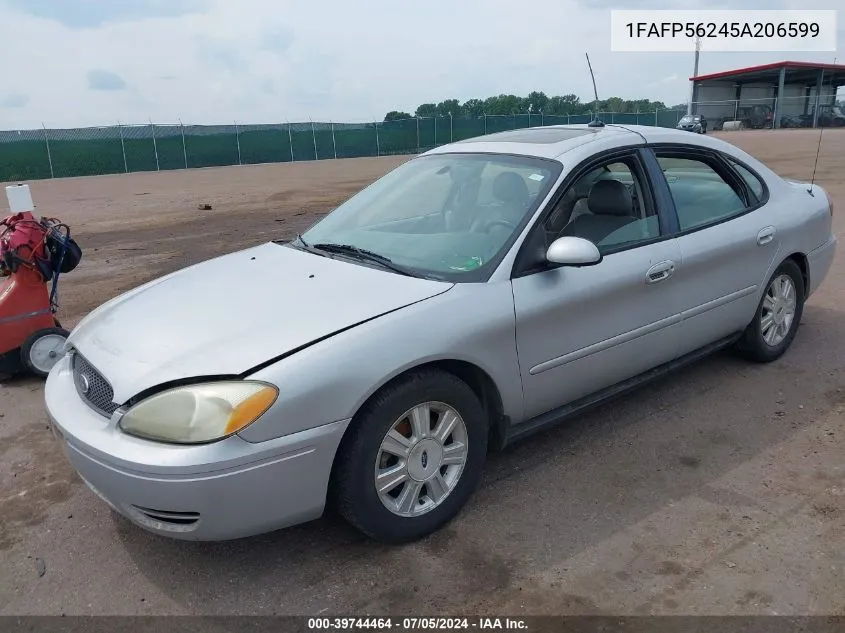 2005 Ford Taurus Sel VIN: 1FAFP56245A206599 Lot: 39744464