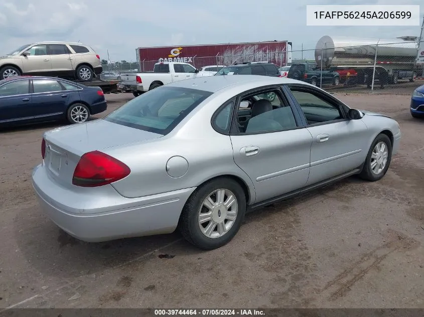 2005 Ford Taurus Sel VIN: 1FAFP56245A206599 Lot: 39744464