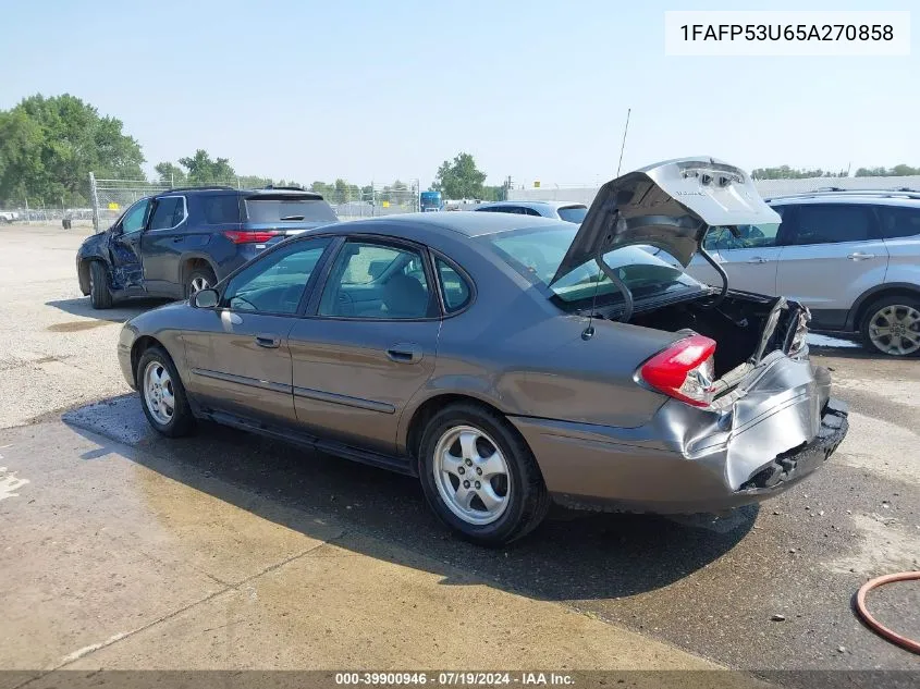 2005 Ford Taurus Se VIN: 1FAFP53U65A270858 Lot: 39900946