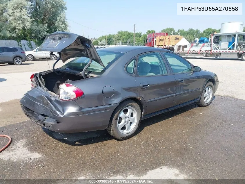 2005 Ford Taurus Se VIN: 1FAFP53U65A270858 Lot: 39900946