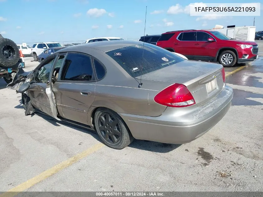 2005 Ford Taurus Se VIN: 1FAFP53U65A221093 Lot: 40057011