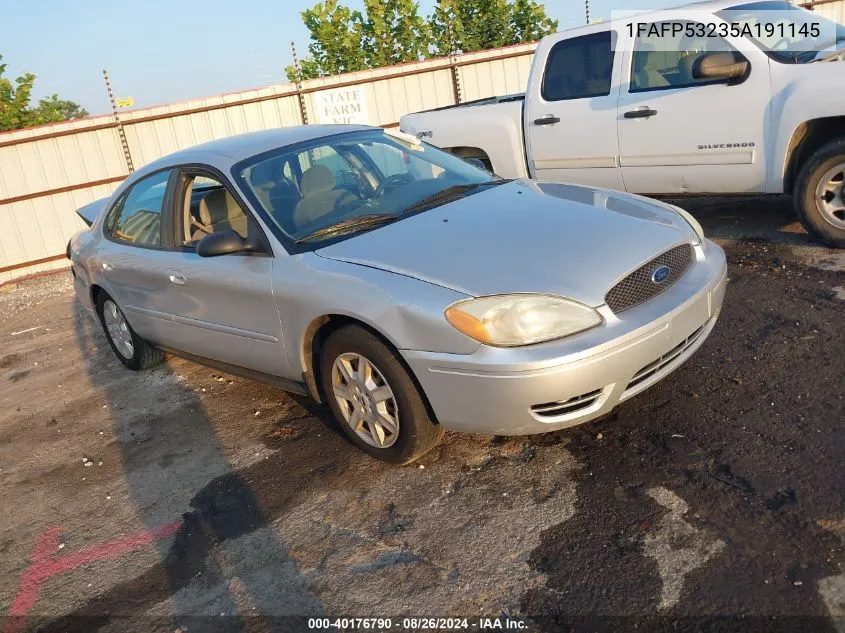 2005 Ford Taurus Se VIN: 1FAFP53235A191145 Lot: 40176790