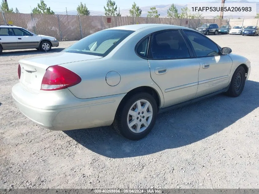 2005 Ford Taurus Se VIN: 1FAFP53U85A206983 Lot: 40259886