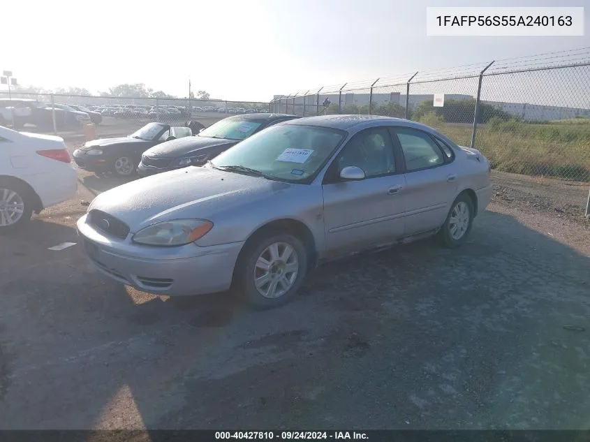 2005 Ford Taurus Sel VIN: 1FAFP56S55A240163 Lot: 40427810