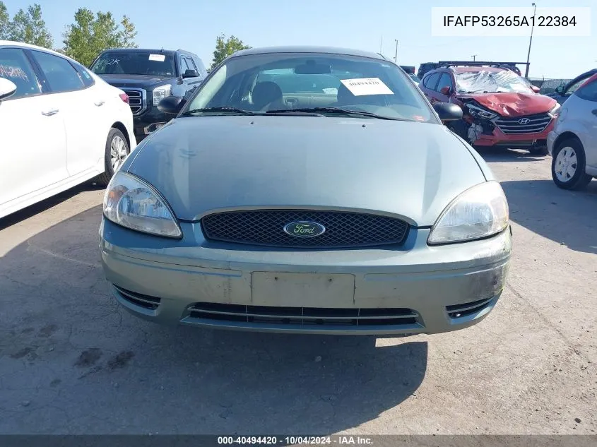 2005 Ford Taurus Se VIN: IFAFP53265A122384 Lot: 40494420