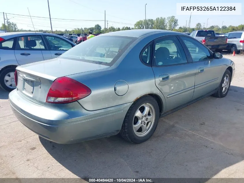 2005 Ford Taurus Se VIN: IFAFP53265A122384 Lot: 40494420