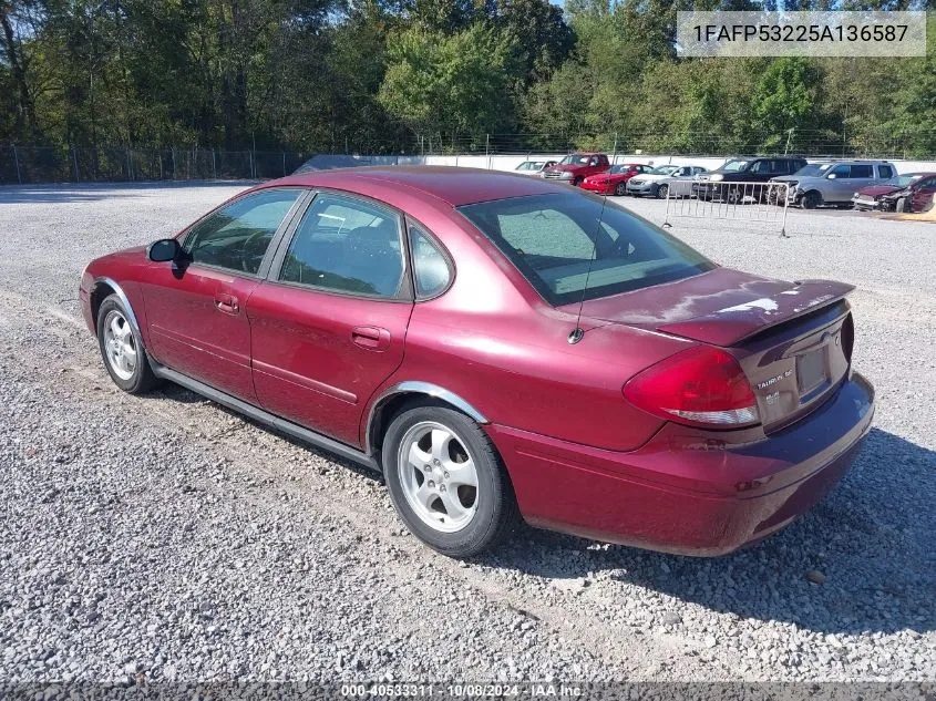 2005 Ford Taurus Se VIN: 1FAFP53225A136587 Lot: 40533311