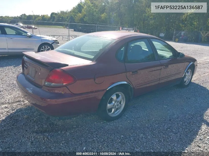 2005 Ford Taurus Se VIN: 1FAFP53225A136587 Lot: 40533311