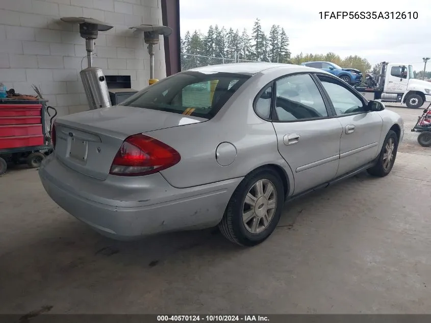 2005 Ford Taurus Sel VIN: 1FAFP56S35A312610 Lot: 40570124